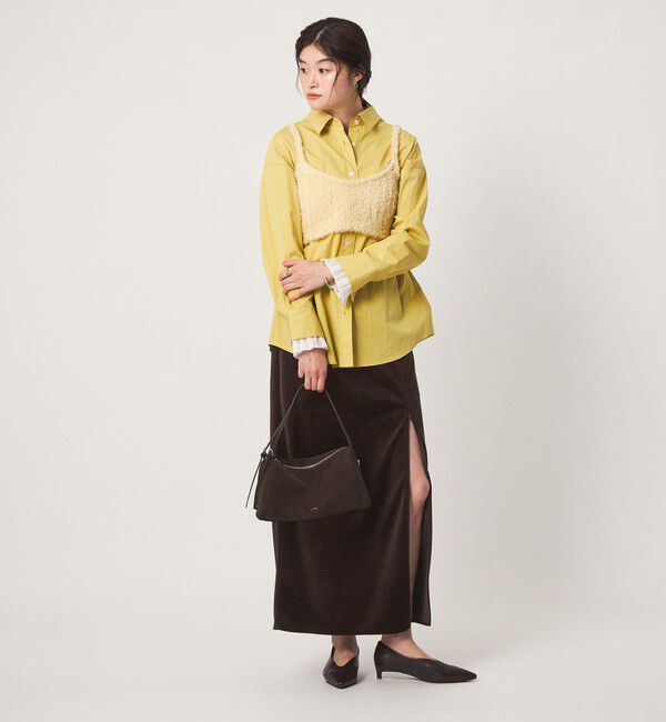 UNITED ARROWS green label relaxing「＜GLR_MINE＞ベロア Iライン スカート」|タイト|