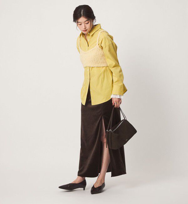 UNITED ARROWS green label relaxing「＜GLR_MINE＞ベロア Iライン スカート」|タイト|