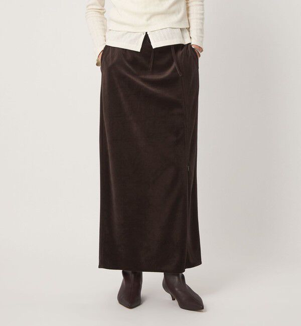 UNITED ARROWS green label relaxing「＜GLR_MINE＞ベロア Iライン スカート」|タイト|