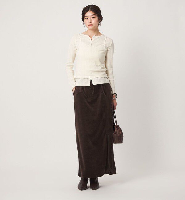 UNITED ARROWS green label relaxing「＜GLR_MINE＞ベロア Iライン スカート」|タイト|