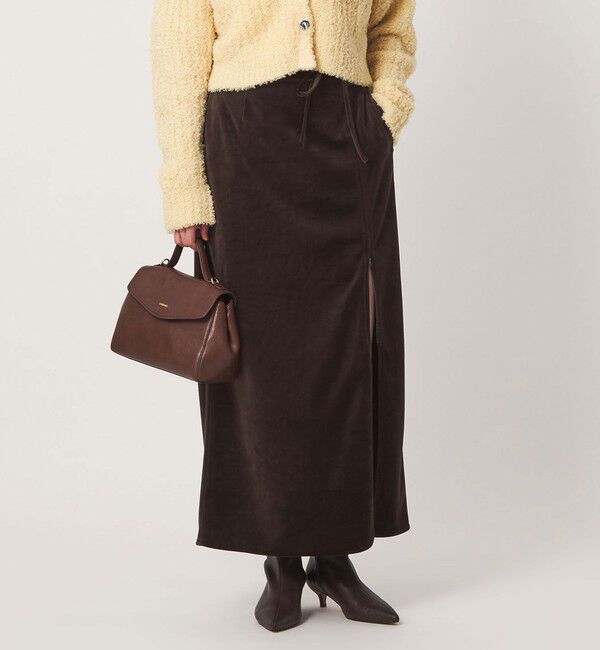 UNITED ARROWS green label relaxing「＜GLR_MINE＞ベロア Iライン スカート」|タイト|
