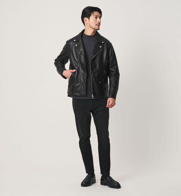 BEAUTY&YOUTH UNITED ARROWS「【WEB限定 WARDROBE SMART】 シープ ダブル ライダースジャケット」|ライダースジャケット|