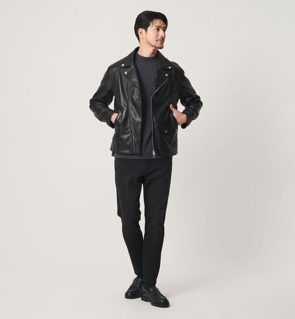 BEAUTY&YOUTH UNITED ARROWS「【WEB限定 WARDROBE SMART】 シープ ダブル ライダースジャケット」|ライダースジャケット|