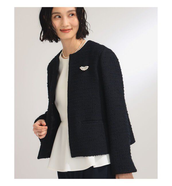 Demi-Luxe BEAMS 「ツイード クルーネック ジャケット＊」|ダッフルコート|