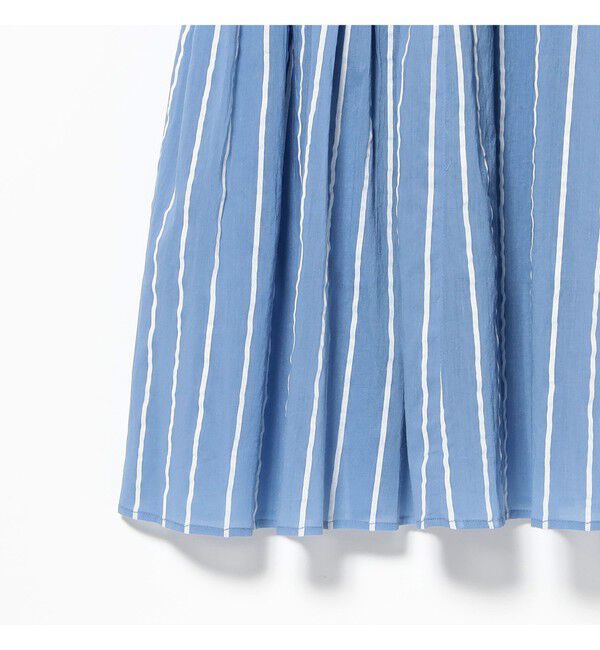 BEAMS SELECTION for WOMEN「【別注】ne Quittez pas / ボイル ストライプ フレンチスリーブ ワンピース」|ワンピース|