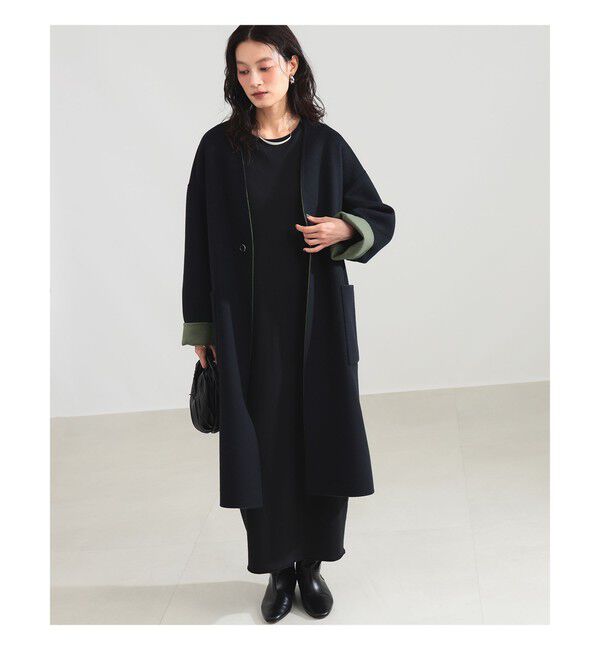 Demi-Luxe BEAMS 「リバー Vネック ロングコート」|ダッフルコート|