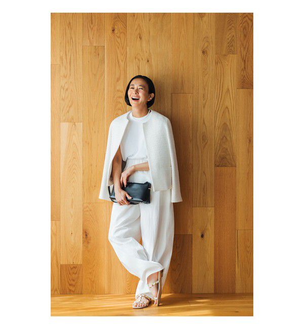BEAMS SELECTION for WOMEN「【別注】スタイリスト佐藤佳菜子 &times; SLOANE / リブ クルーネック フレンチスリーブ トップス」|Tシャツ・カットソー|
