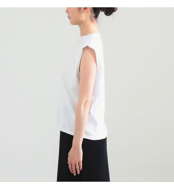 BEAMS SELECTION for WOMEN「【別注】スタイリスト佐藤佳菜子 &times; SLOANE / リブ クルーネック フレンチスリーブ トップス」|Tシャツ・カットソー|