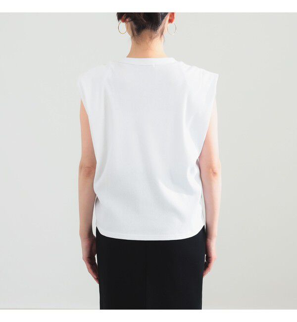 BEAMS SELECTION for WOMEN「【別注】スタイリスト佐藤佳菜子 &times; SLOANE / リブ クルーネック フレンチスリーブ トップス」|Tシャツ・カットソー|