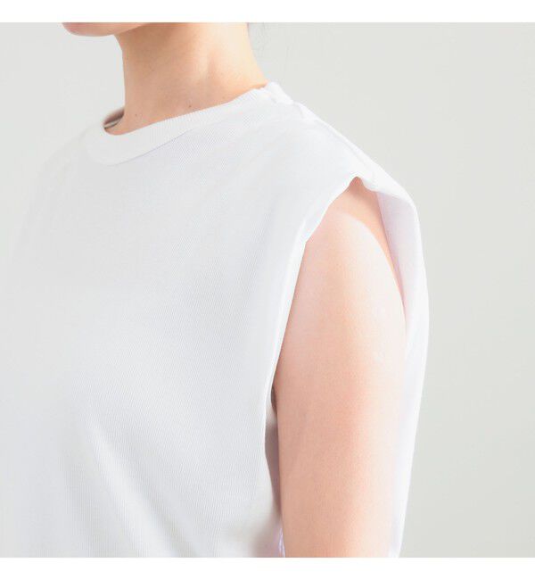 BEAMS SELECTION for WOMEN「【別注】スタイリスト佐藤佳菜子 &times; SLOANE / リブ クルーネック フレンチスリーブ トップス」|Tシャツ・カットソー|