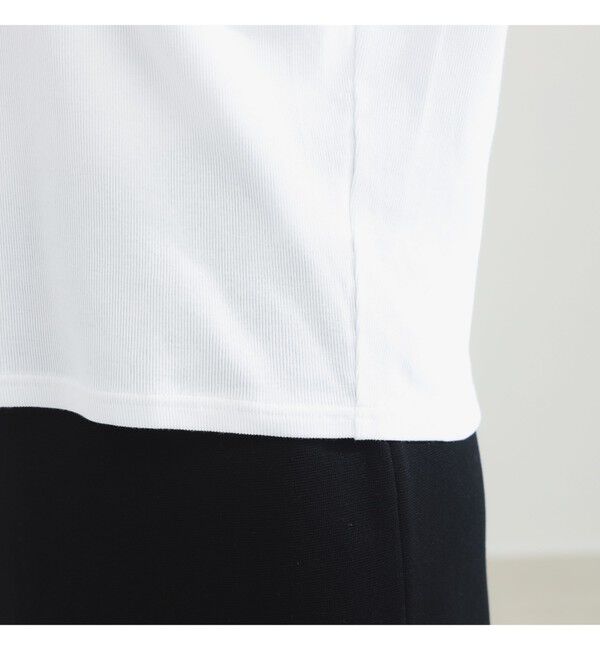 BEAMS SELECTION for WOMEN「【別注】スタイリスト佐藤佳菜子 &times; SLOANE / リブ クルーネック フレンチスリーブ トップス」|Tシャツ・カットソー|