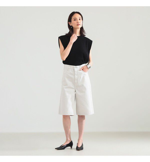 BEAMS SELECTION for WOMEN「【別注】スタイリスト佐藤佳菜子 &times; SLOANE / リブ クルーネック フレンチスリーブ トップス」|Tシャツ・カットソー|