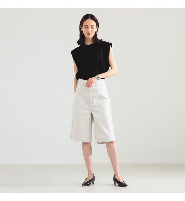 BEAMS SELECTION for WOMEN「【別注】スタイリスト佐藤佳菜子 &times; SLOANE / リブ クルーネック フレンチスリーブ トップス」|Tシャツ・カットソー|