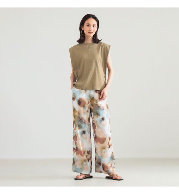 BEAMS SELECTION for WOMEN「【別注】スタイリスト佐藤佳菜子 &times; SLOANE / リブ クルーネック フレンチスリーブ トップス」|Tシャツ・カットソー|