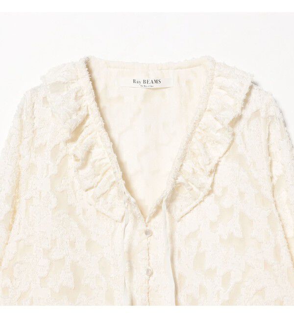 Ray BEAMS 「ジャカード フリルカラー ペプラム ブラウス」|シャツ・ブラウス|