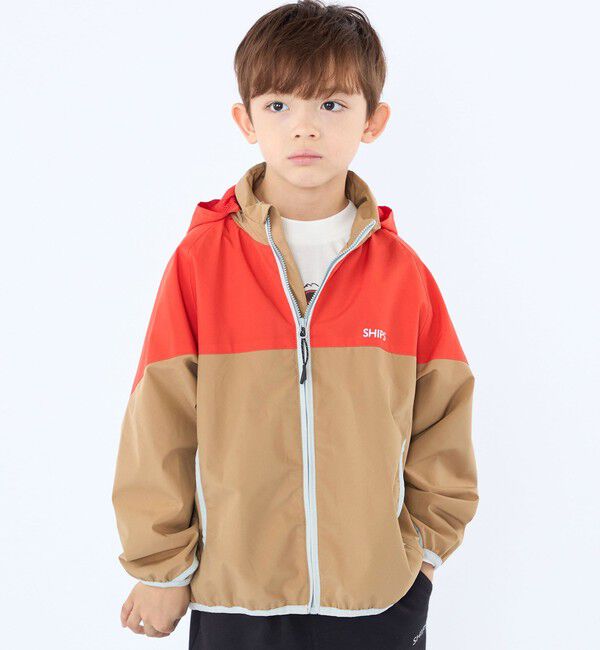 SHIPS KIDS「SHIPS KIDS:100～130cm /〈撥水/洗濯機可能〉フード付き ウィンドブレーカー」|その他|ベージュ系