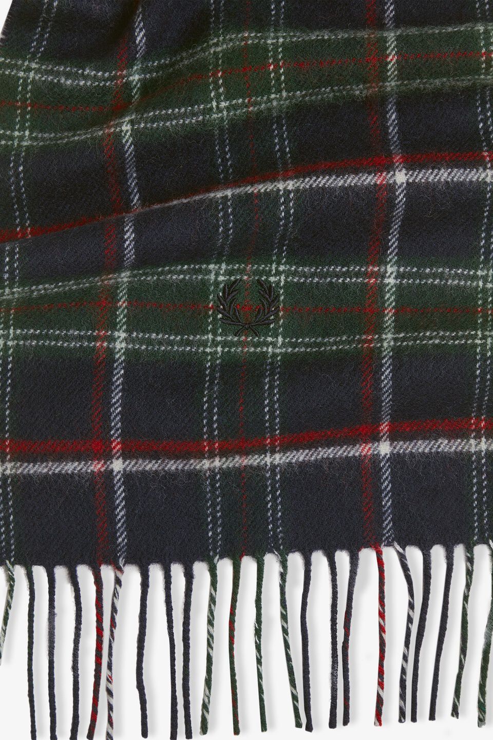 FRED PERRY 「FRED PERRY／Lambswool　Scarf／ワンポイントロゴ刺繍 チェック柄ラムウールマフラー」|マフラー|