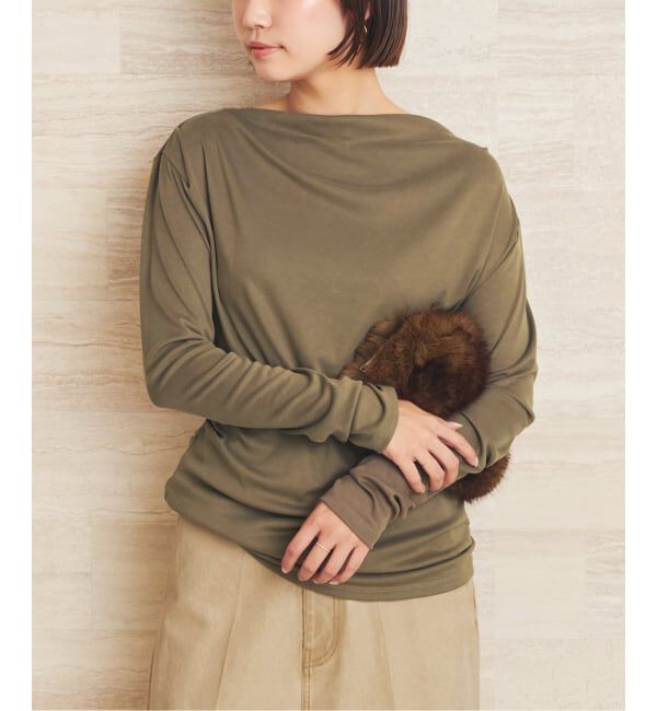 Plage「《予約》Tuck Drape ロンT」|Tシャツ・カットソー|カーキ