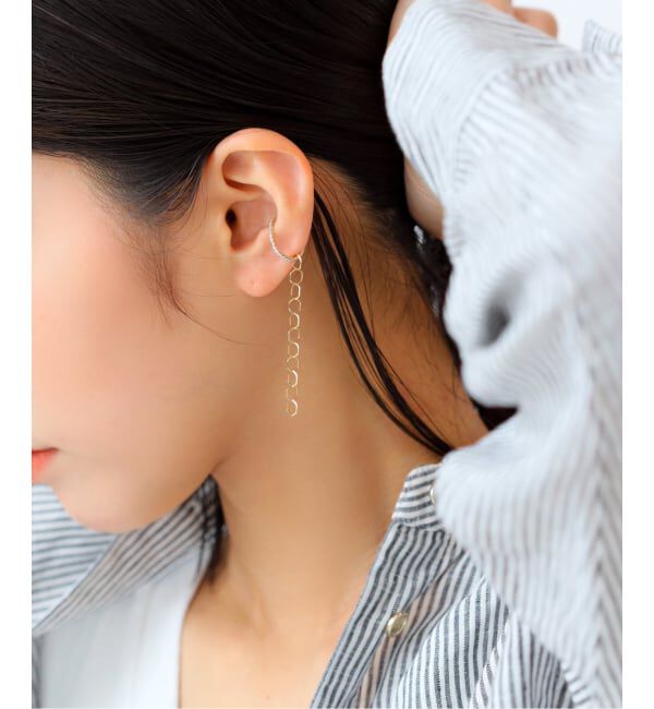 Lilas by Spick&Span「オーバルダイヤエタニティーイヤーカフ K10（片耳）」|イヤーカフ|