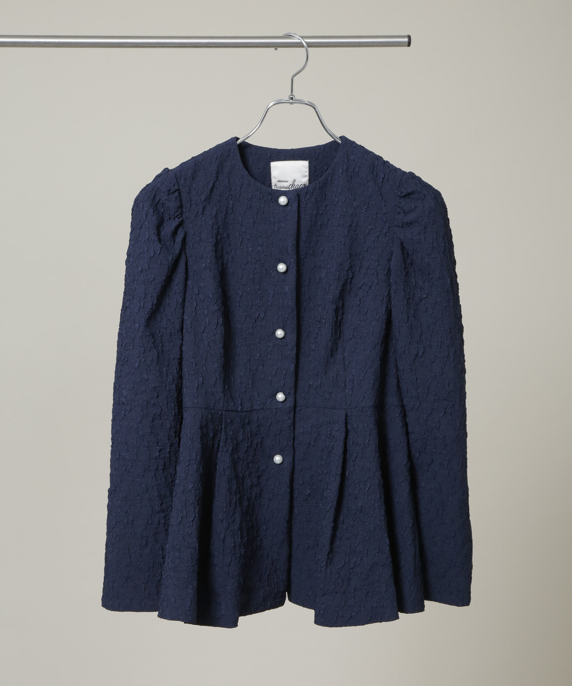 NANO universe「troisieme chaco/別注 PUFFY JACQUARD ジャケット」|テーラードジャケット|