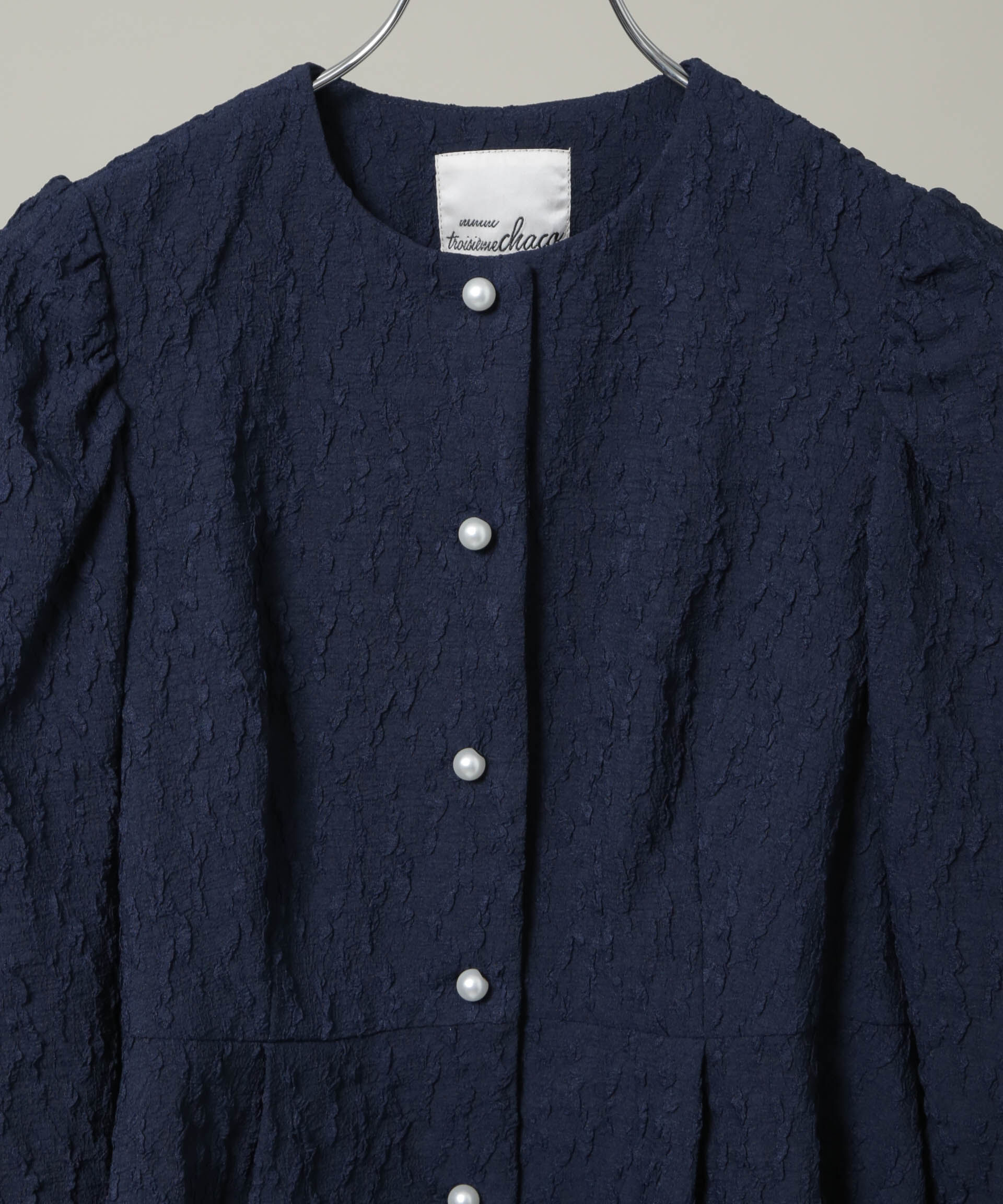 NANO universe「troisieme chaco/別注 PUFFY JACQUARD ジャケット」|テーラードジャケット|