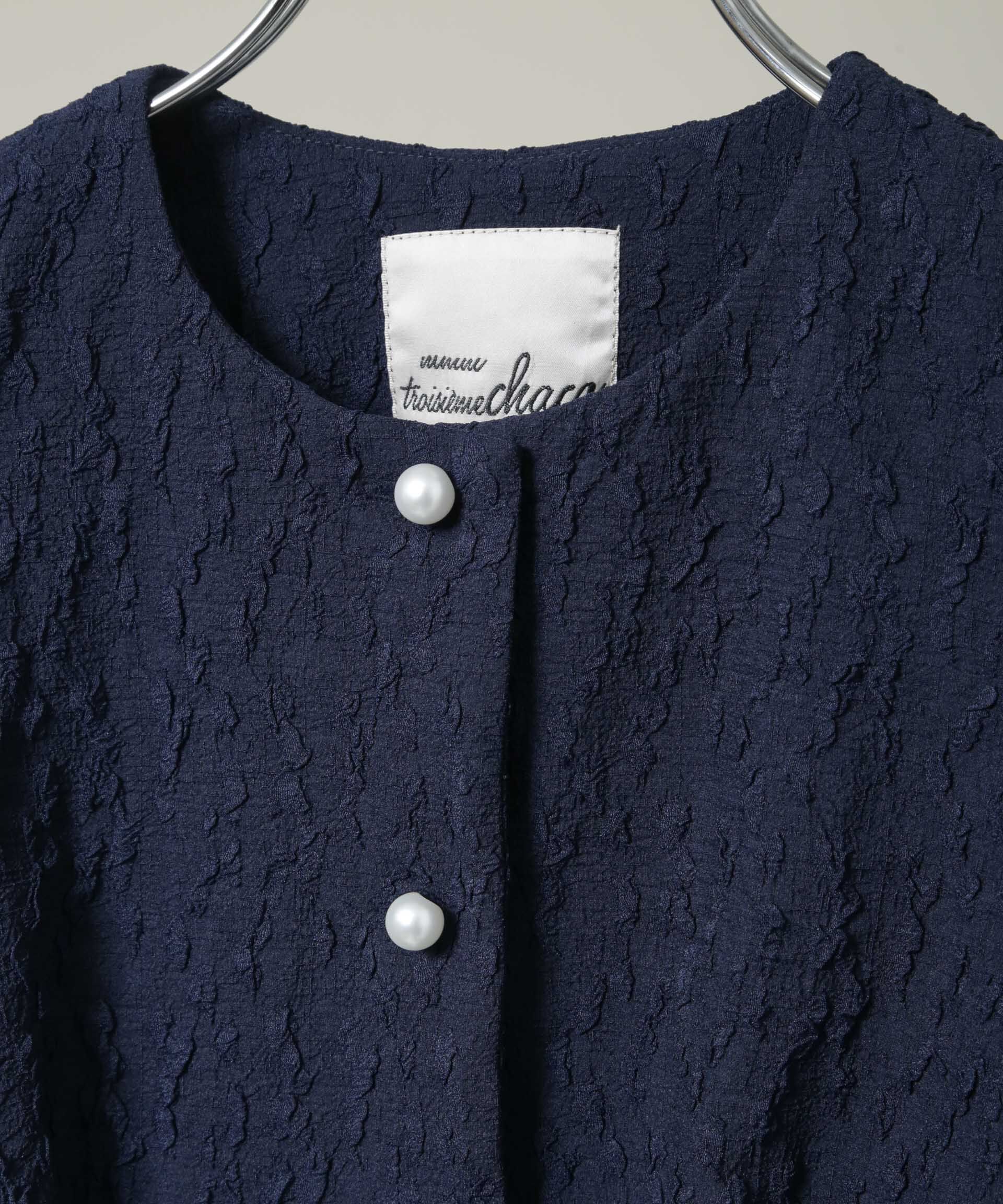 NANO universe「troisieme chaco/別注 PUFFY JACQUARD ジャケット」|テーラードジャケット|