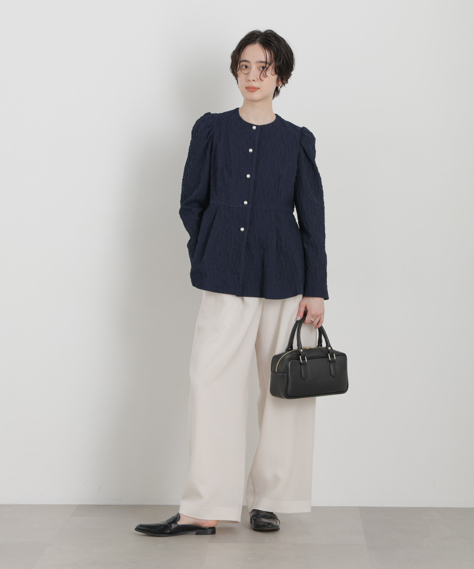 NANO universe「troisieme chaco/別注 PUFFY JACQUARD ジャケット」|テーラードジャケット|