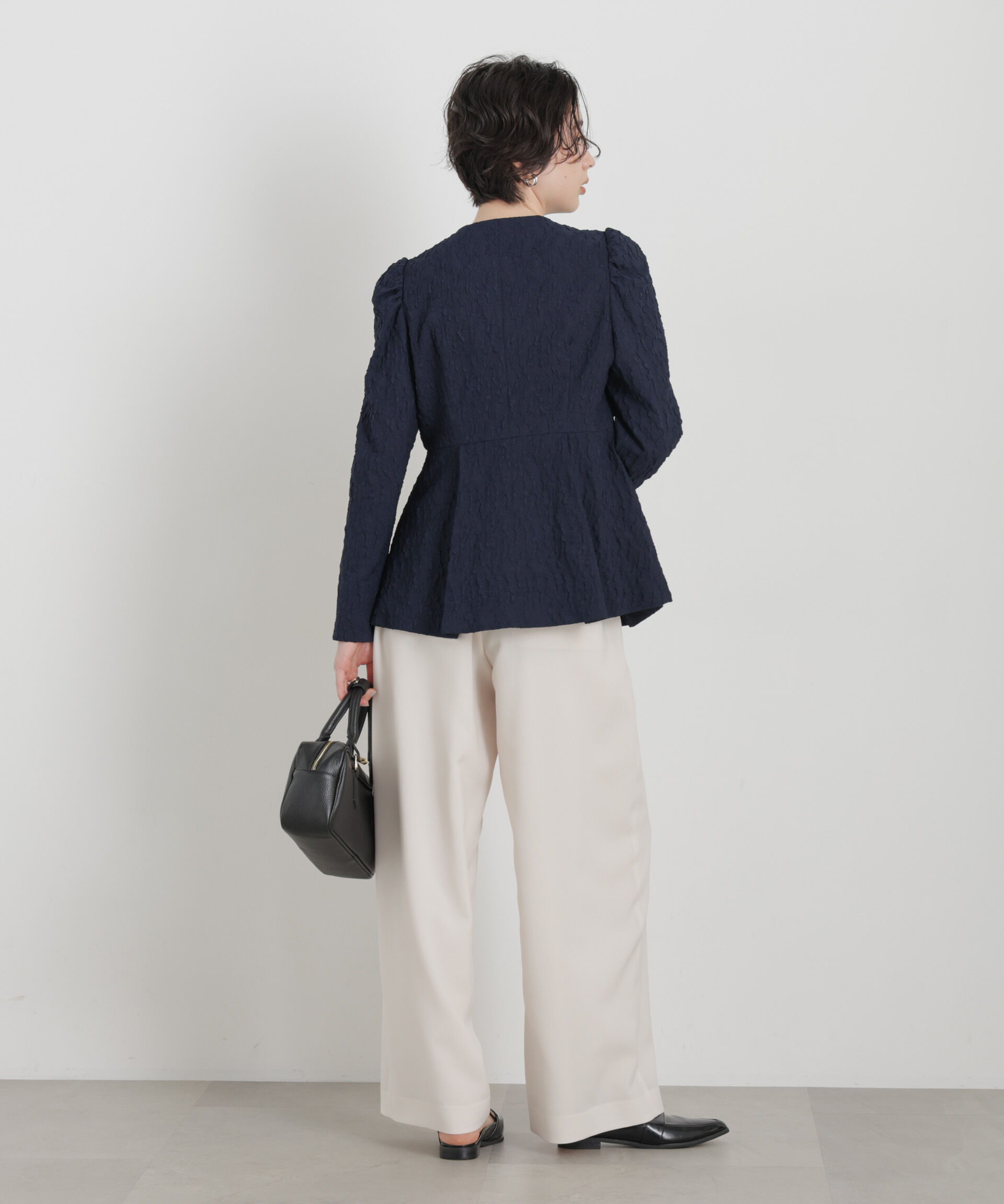 NANO universe「troisieme chaco/別注 PUFFY JACQUARD ジャケット」|テーラードジャケット|
