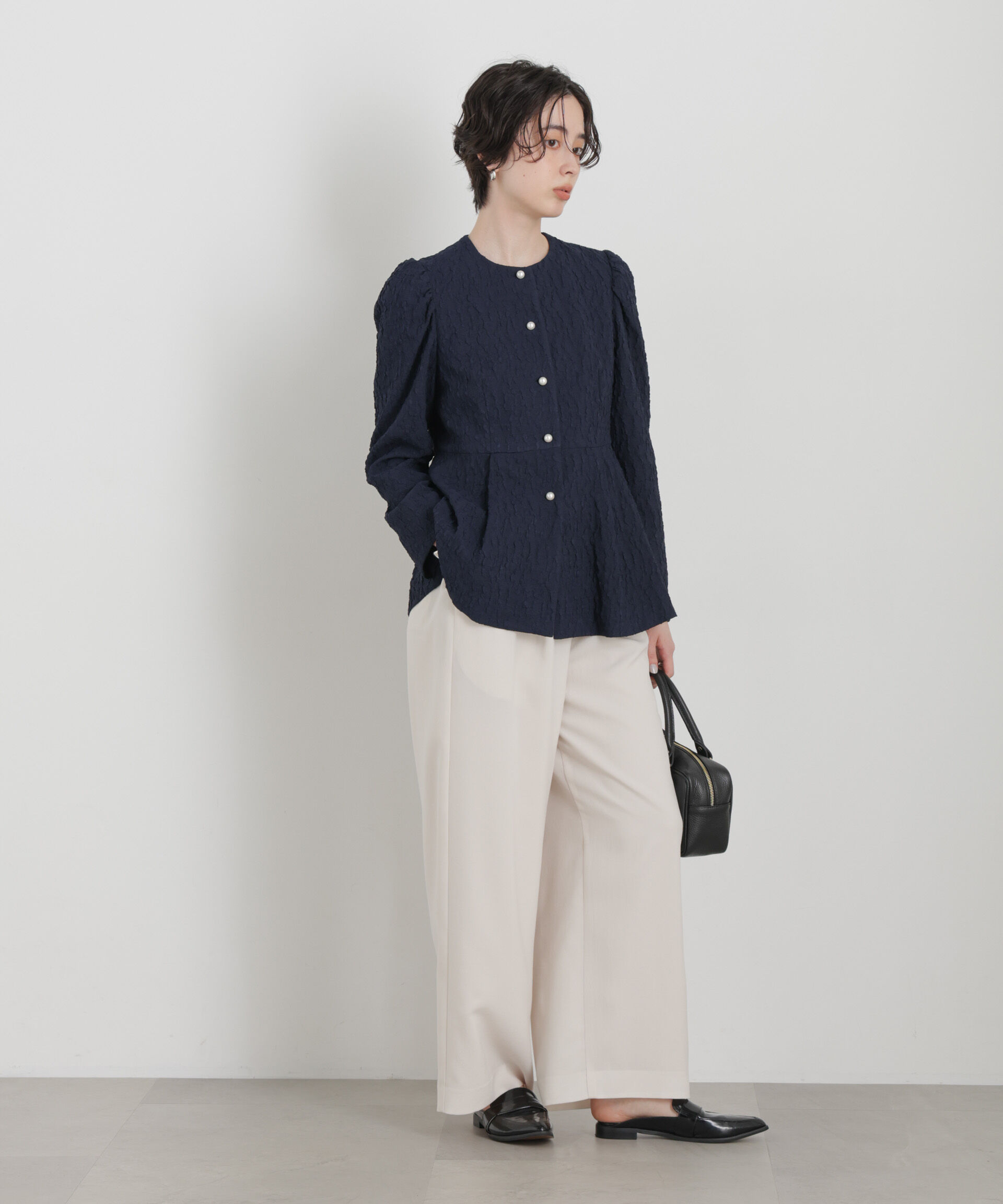 NANO universe「troisieme chaco/別注 PUFFY JACQUARD ジャケット」|テーラードジャケット|