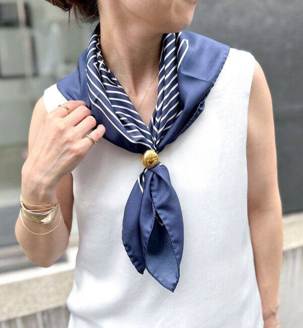 NOLLEY'S sophi「【AENEIS/エイネス】MINIMAL ILLUSION SILK SCARF & SHAWL」|ストール|ネイビー系3