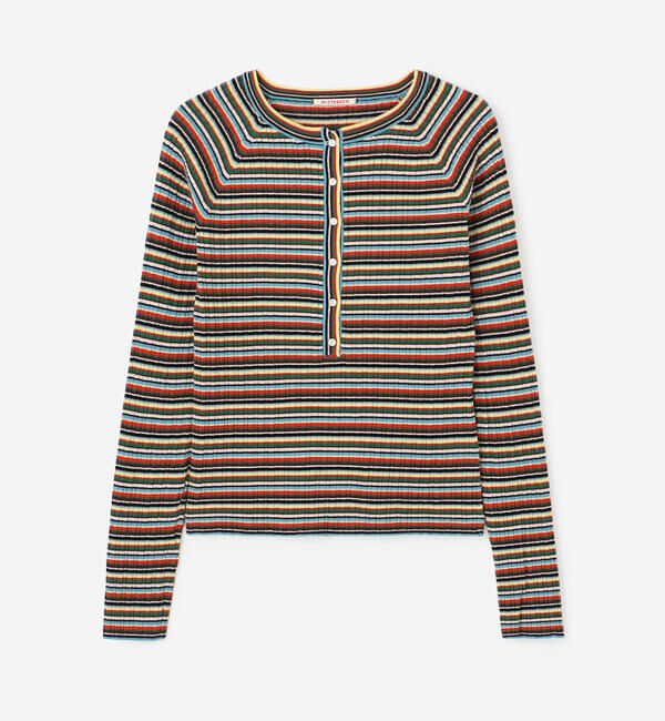  「RYE TENDER | コットンカシミア ヘンリーネックプルオーバー WOMEN」|ニット・セーター|