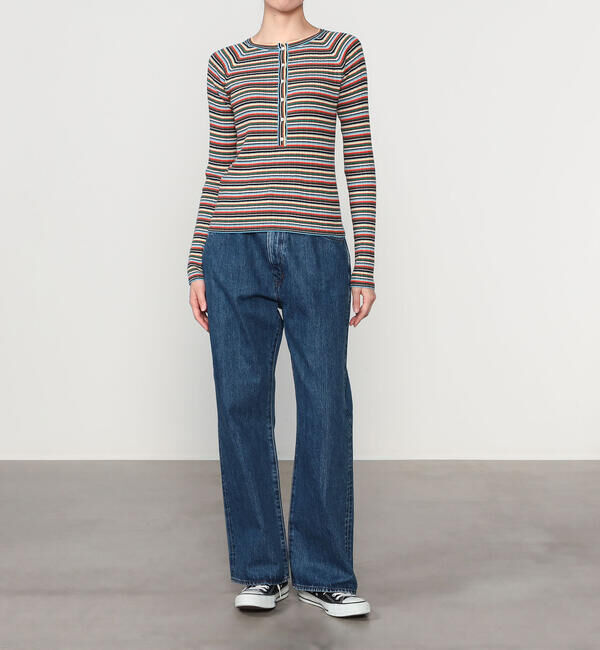  「RYE TENDER | コットンカシミア ヘンリーネックプルオーバー WOMEN」|ニット・セーター|