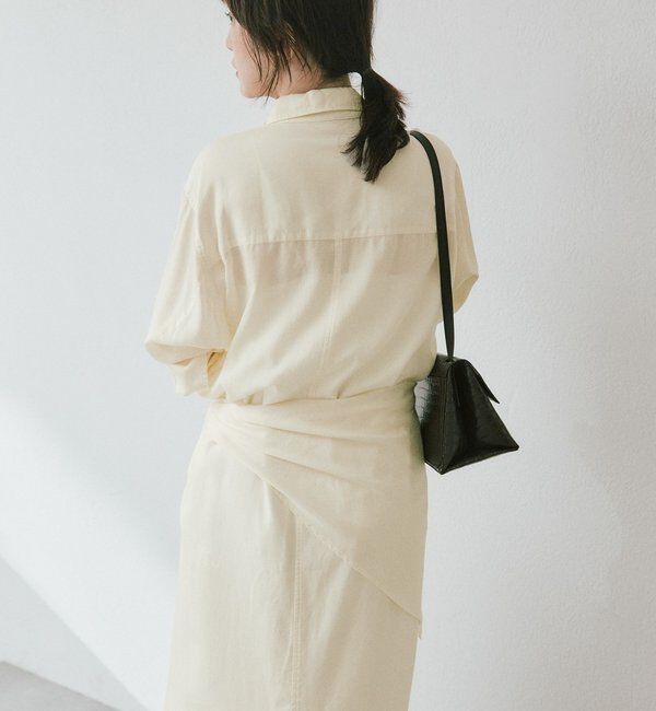  「ストール付ロングシャツワンピース」|ワンピース|