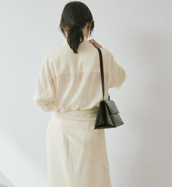  「ストール付ロングシャツワンピース」|ワンピース|