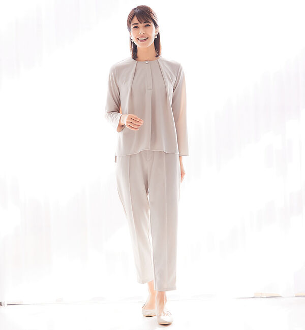 abahouse mavie「カットジョーゼットイージーテーパードパンツ」|その他|