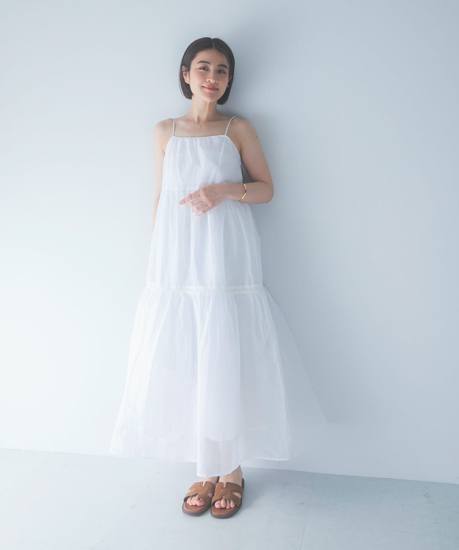 URBAN RESEARCH ROSSO「MARILYN MOON　SHEER TIERED DRESS」|その他|ホワイト
