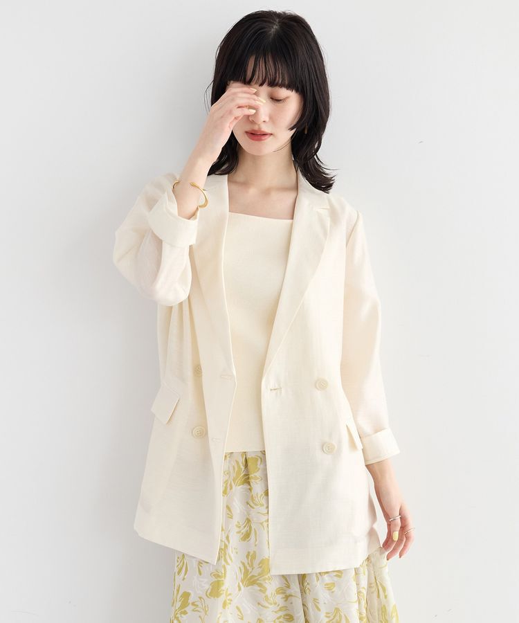 YECCA VECCA「【尾崎紗代子さん着用】シアーテーラードジャケット」|テーラードジャケット|
