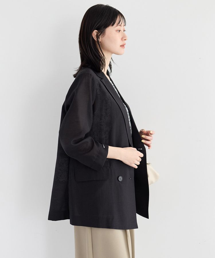 YECCA VECCA「【尾崎紗代子さん着用】シアーテーラードジャケット」|テーラードジャケット|