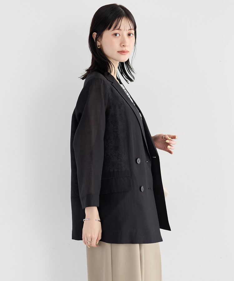 YECCA VECCA「【尾崎紗代子さん着用】シアーテーラードジャケット」|テーラードジャケット|