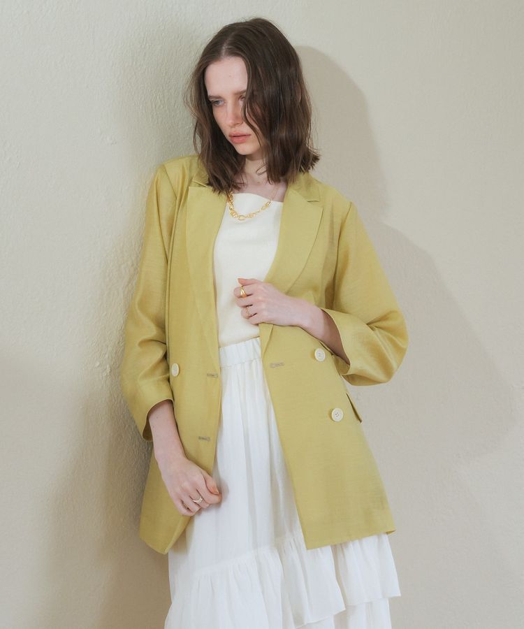YECCA VECCA「【尾崎紗代子さん着用】シアーテーラードジャケット」|テーラードジャケット|Yellow