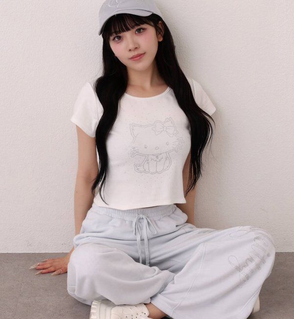  「【チャーミーキティ】ラインストーンスウェットパンツ」|その他|