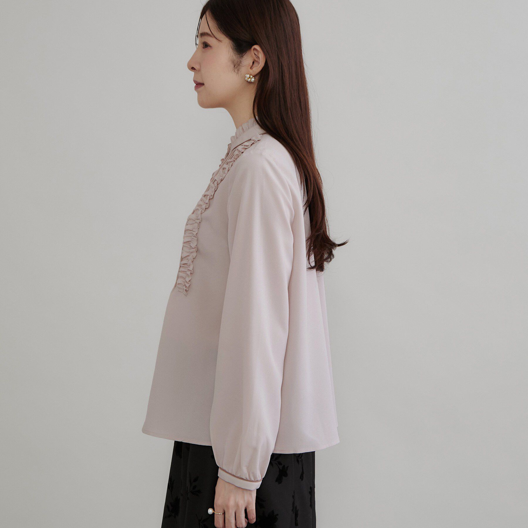 Couture broach「【フリル使いが華やか】ピンタック ブラウス」|シャツ・ブラウス|