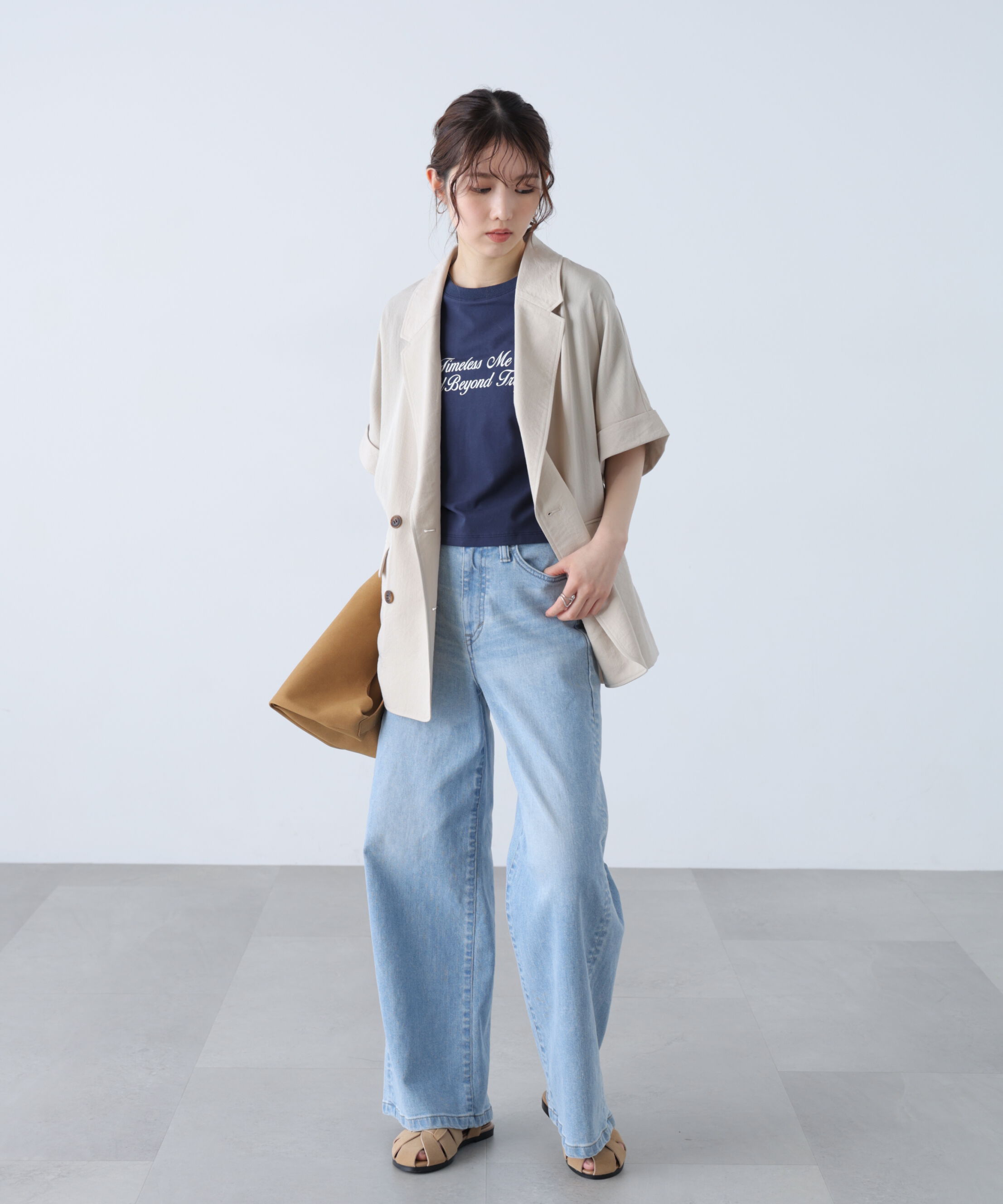  「麻調合繊ハーフスリーブジャケット」|その他|