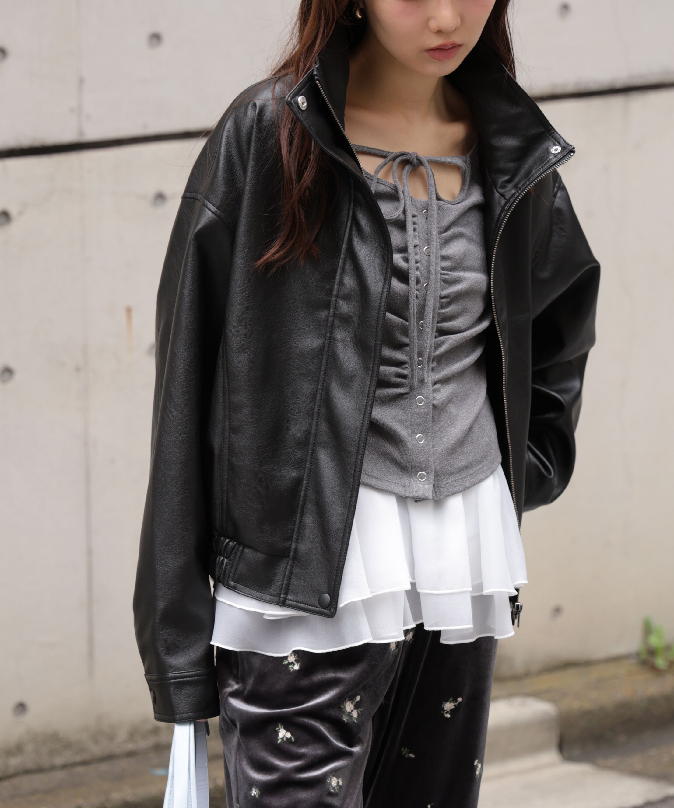  「スタンド合皮ブルゾン」|ブルゾン・スタジャン|