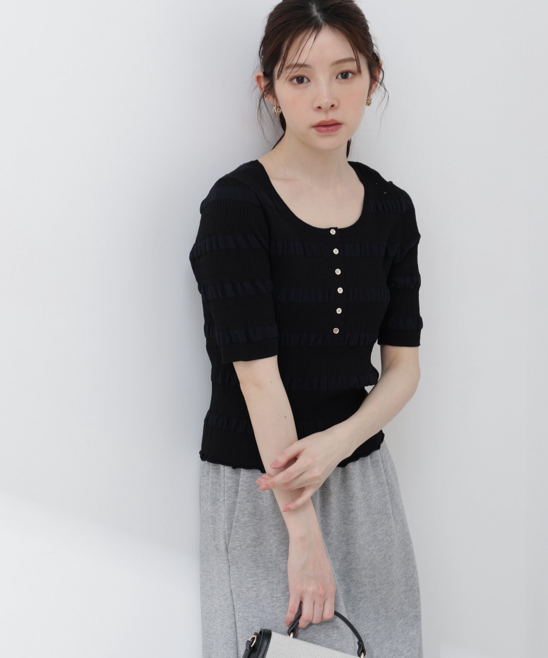 PROPORTION BODY DRESSING「〈a/mie〉変形リブニット 26SS」|カーディガン|