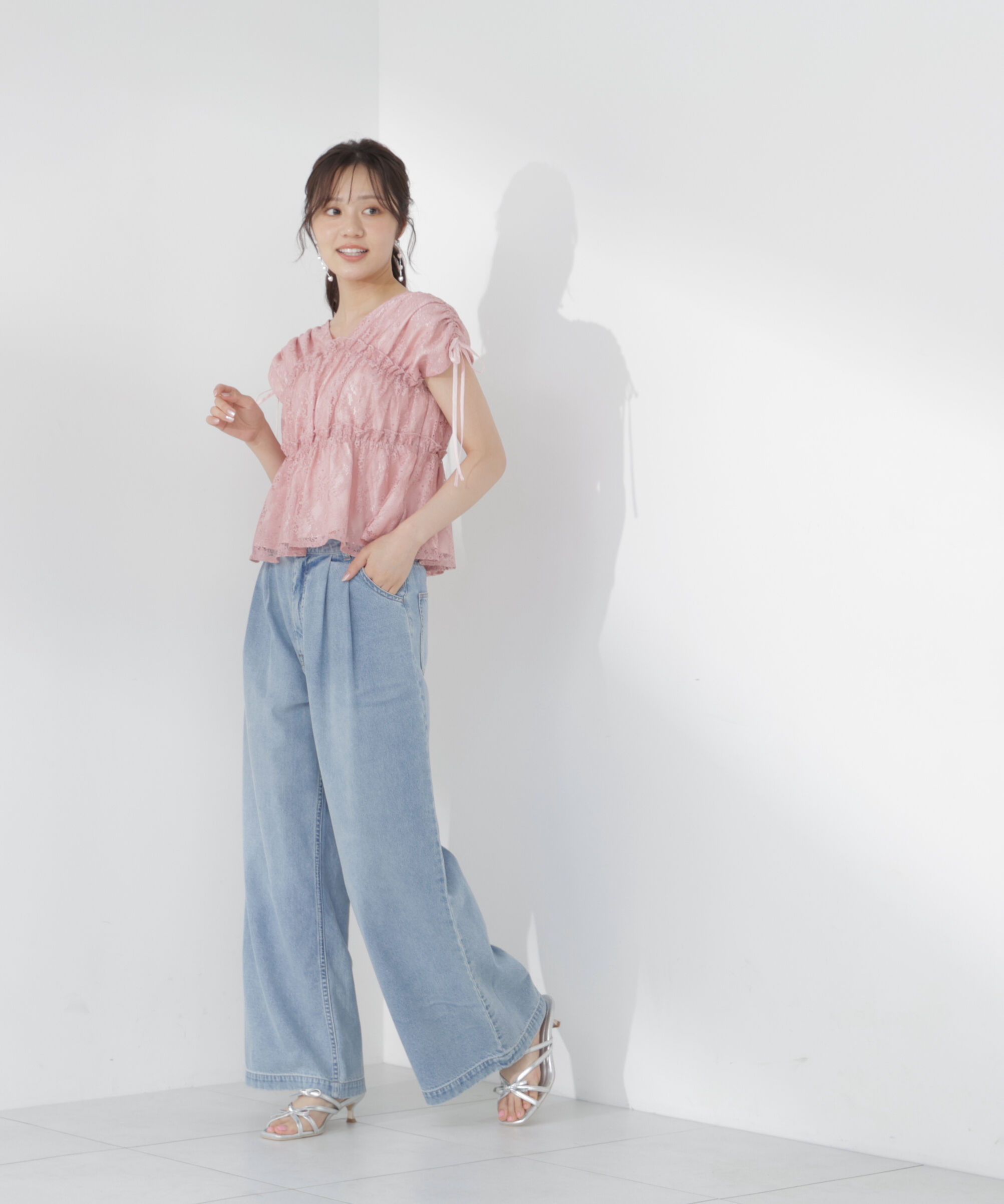 PROPORTION BODY DRESSING「レースギャザーブラウス」|シャツ・ブラウス|