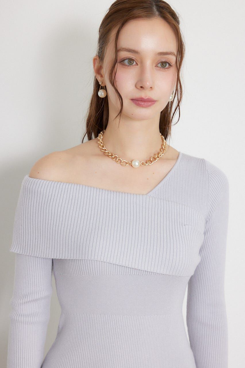 rienda「カシュクールワンショルダーニットタイトワンピース」|ワンピース|