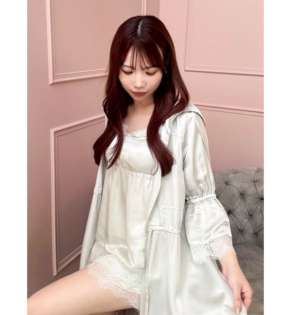 dazzlin「【吉田朱里】シルクフードヘアカバーガウン」|ルームウェア|