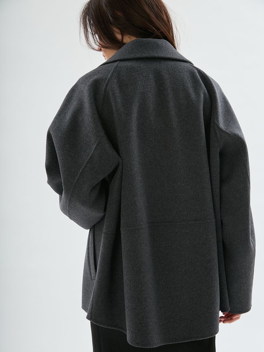 emmi atelier「Super160ウールリバーガウンコート」|テーラードジャケット|