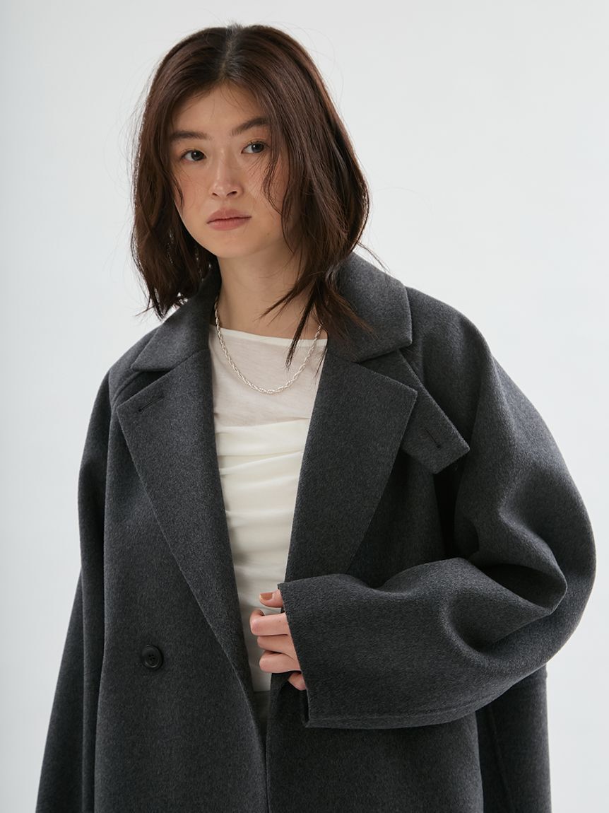 emmi atelier「Super160ウールリバーガウンコート」|テーラードジャケット|